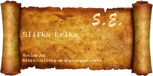 Slifka Erika névjegykártya
